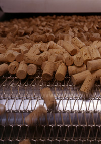corks on an assembly line