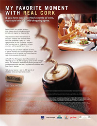 The “My Favorite Moment with Real Cork” Contest Print Ad